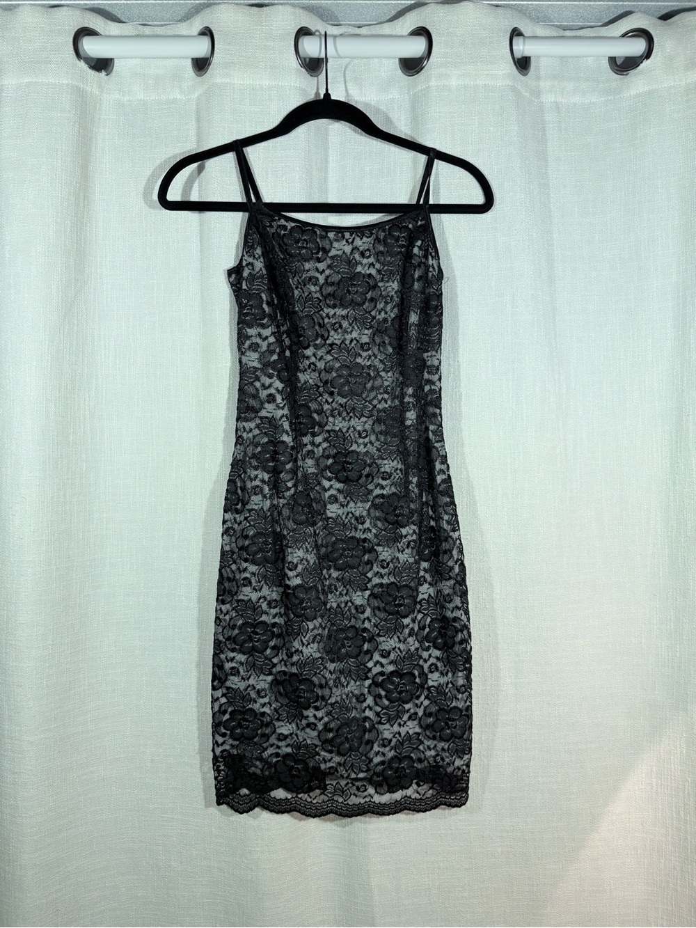 Hugo Buscati Collection Black Lace Floral Mini Slip Dress - Womens 2